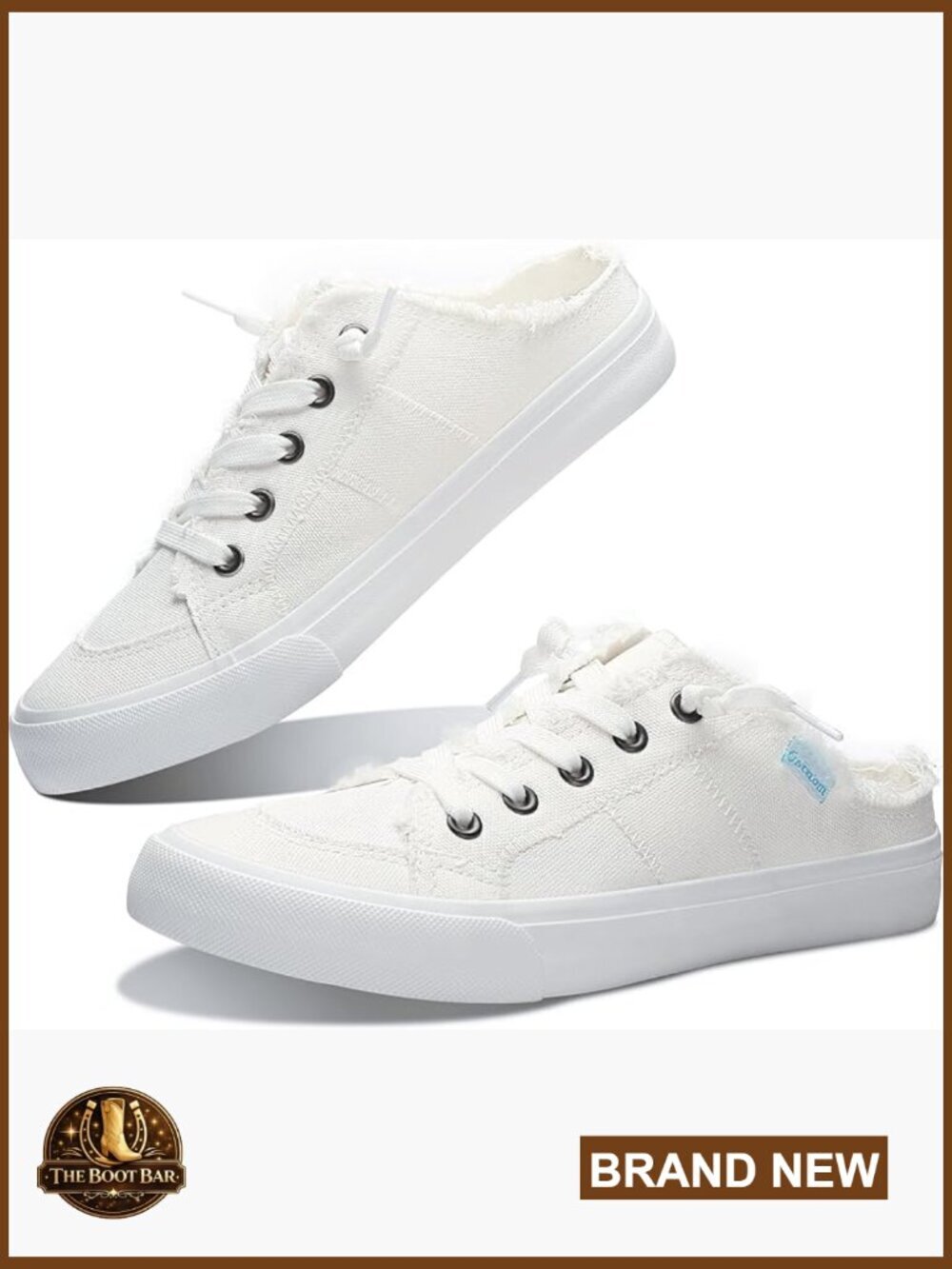 Women Canvas Mules Memory Foam Clipper Slip-On Sneakers